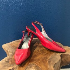 One Inch Red Pumps